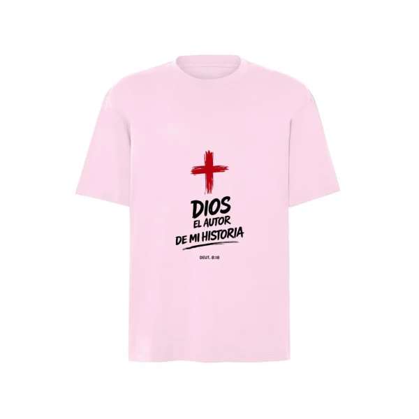 camiseta cristiana no fue suerte fue Dios rosa