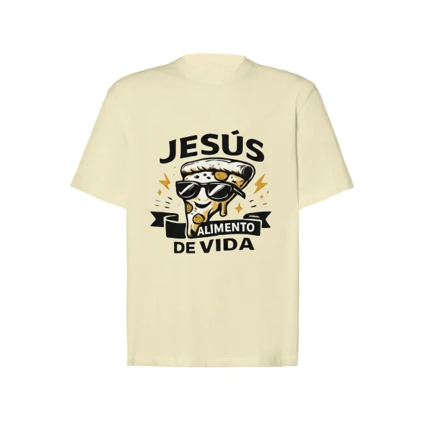 Camiseta oversize cristiana Alimento de Vida beige