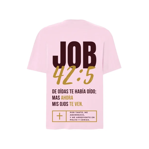 CAMISETA CRISTIANA OVERSIZE JOB ROSA