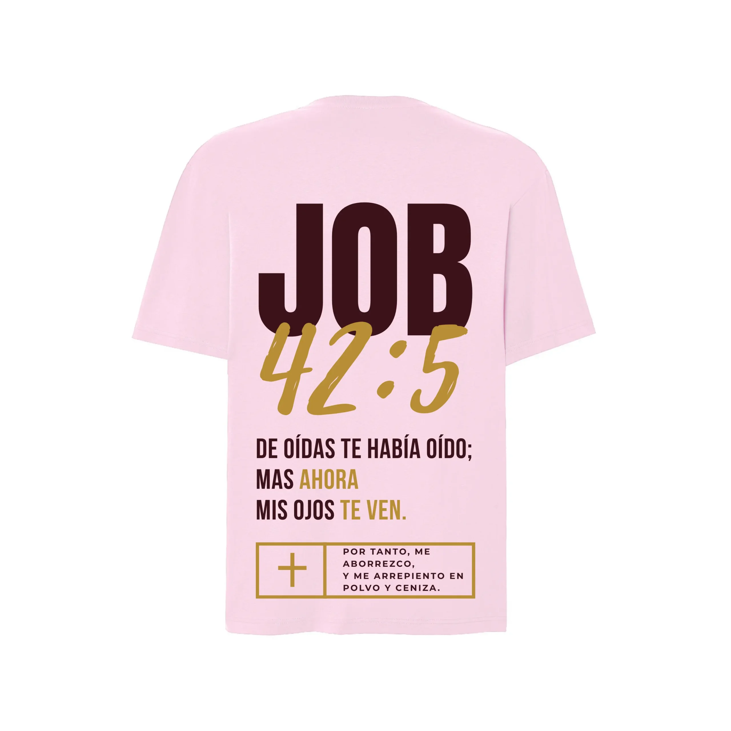 CAMISETA CRISTIANA OVERSIZE JOB ROSA